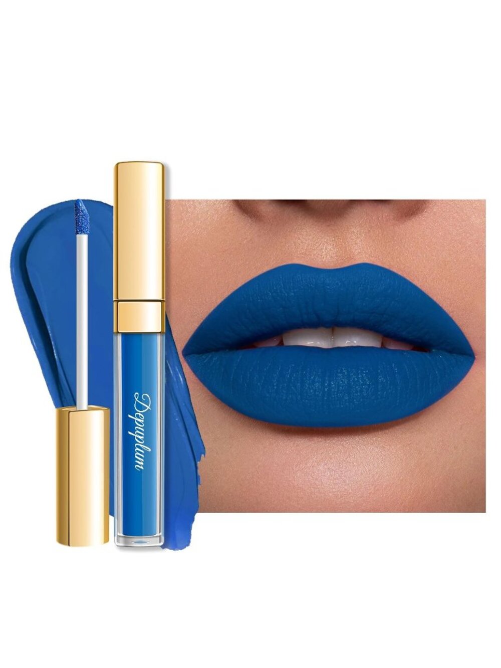 Women's DM01 Blue Bomb Matte Liquid Lipstick Wear Waterproof Lip Stain